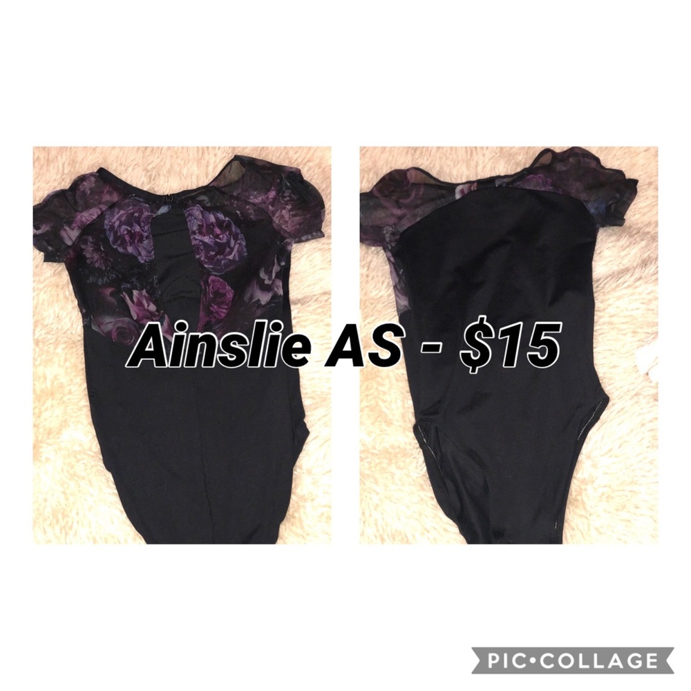 Ainslie black floral leotard